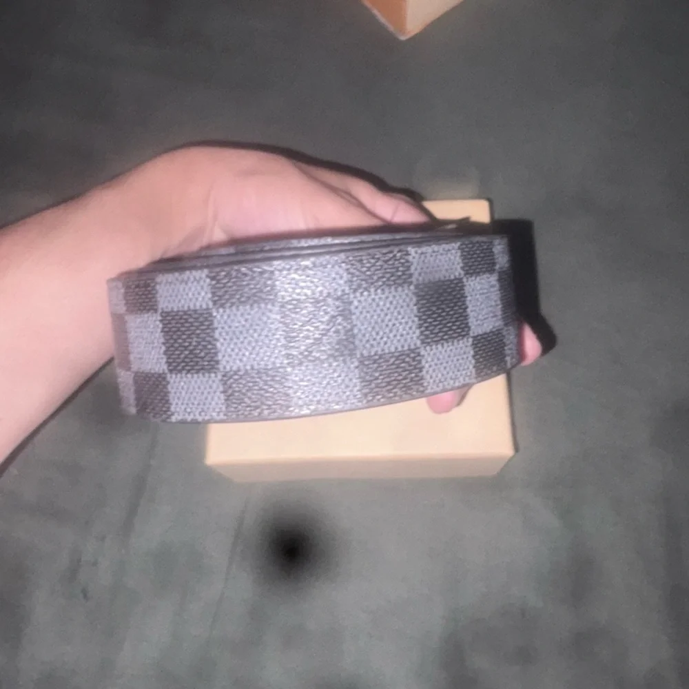 Louis Vuitton Damier Graphite Belt with Matte Black LV Buckle